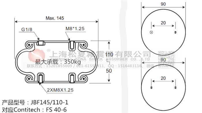 JBF145/110-1橡膠<a href='http://www.runjiatex.com/' target='_blank'><u>空氣彈簧</u></a>