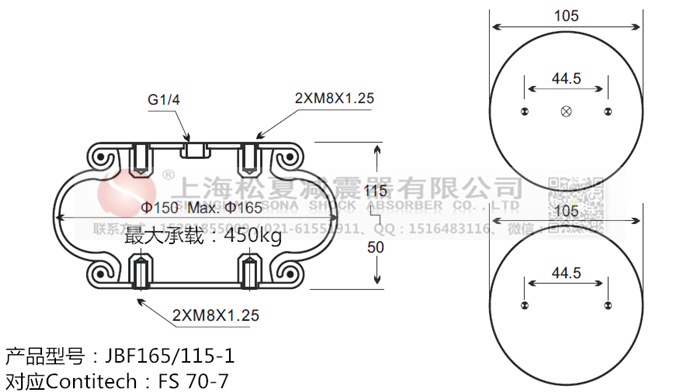 JBF165/115-1橡膠<a href='http://www.runjiatex.com/' target='_blank'><u>空氣彈簧</u></a>