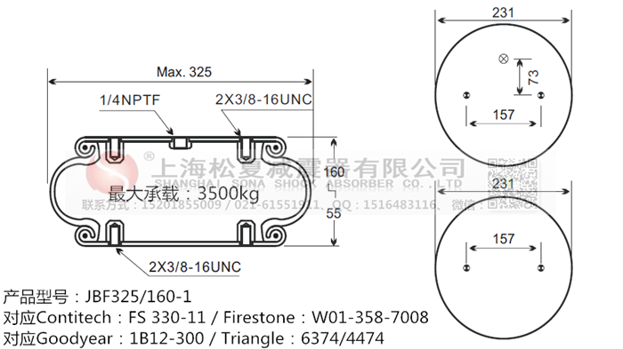 JBF325/160-1橡膠<a href='http://www.runjiatex.com/' target='_blank'><u>空氣彈簧</u></a>
