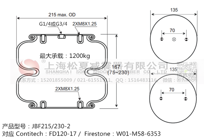 JBF215/230-2橡膠<a href='http://www.runjiatex.com/' target='_blank'><u>空氣彈簧</u></a>