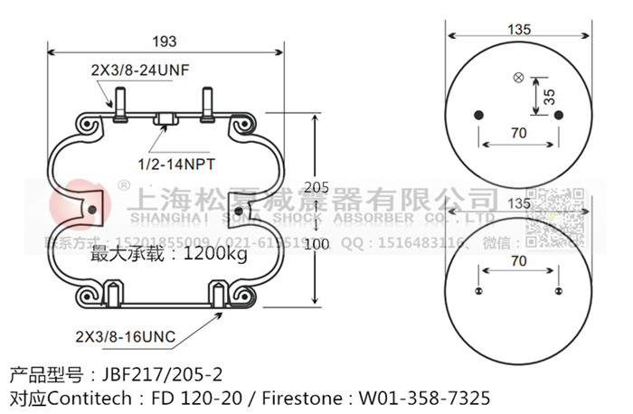 JBF217/205-2橡膠<a href='http://www.runjiatex.com/' target='_blank'><u>空氣彈簧</u></a>